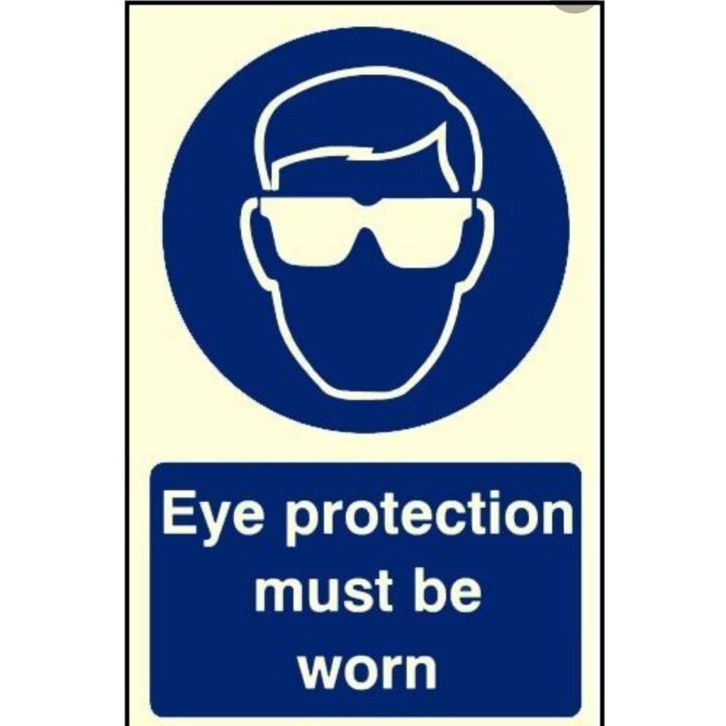 

STICKER EYE PROTECTION MUST BE WORN UK 15X20CM