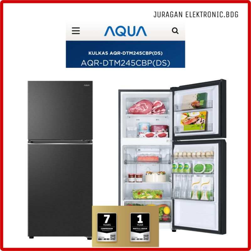 AQUA ELEKTRONIK NEW Kulkas 2 Pintu 185 Liter AQR-DTM245CBP(DS)