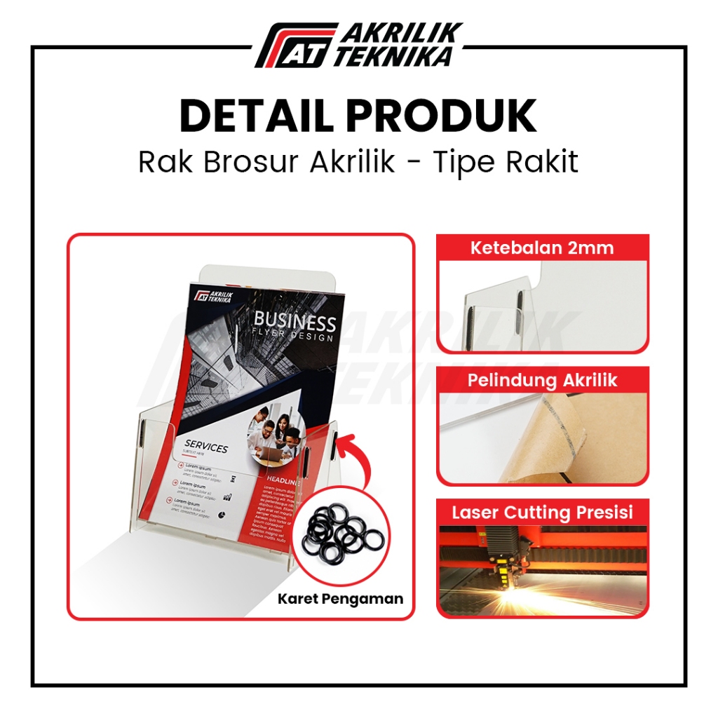 

RB Rak Brosur Akrilik A5 / Display Menu Meja / Acrylic Flyer Holder