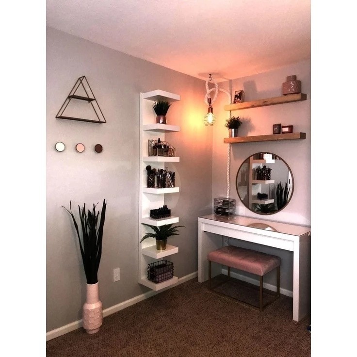 Rak Susun Rak Tingkat Kayu Rak Kosmetik Tempel Dinding Rak Tingkat Susun Minimalis Rak Dinding Serba