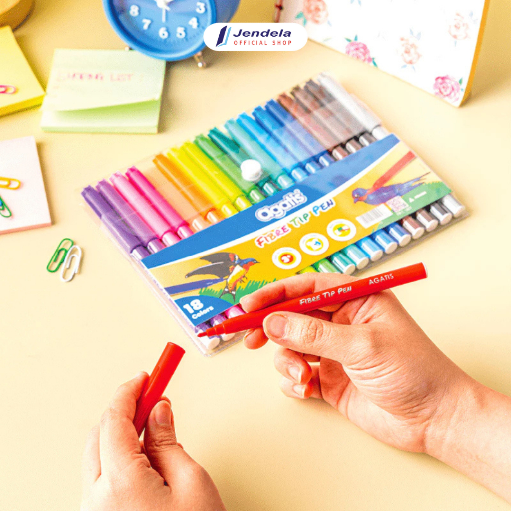 

Eco Fiber Tip Pen Agatis Spidol Set Anak 12 18 24 Warna Perlengkapan Seni Alat Mewarnai ATK