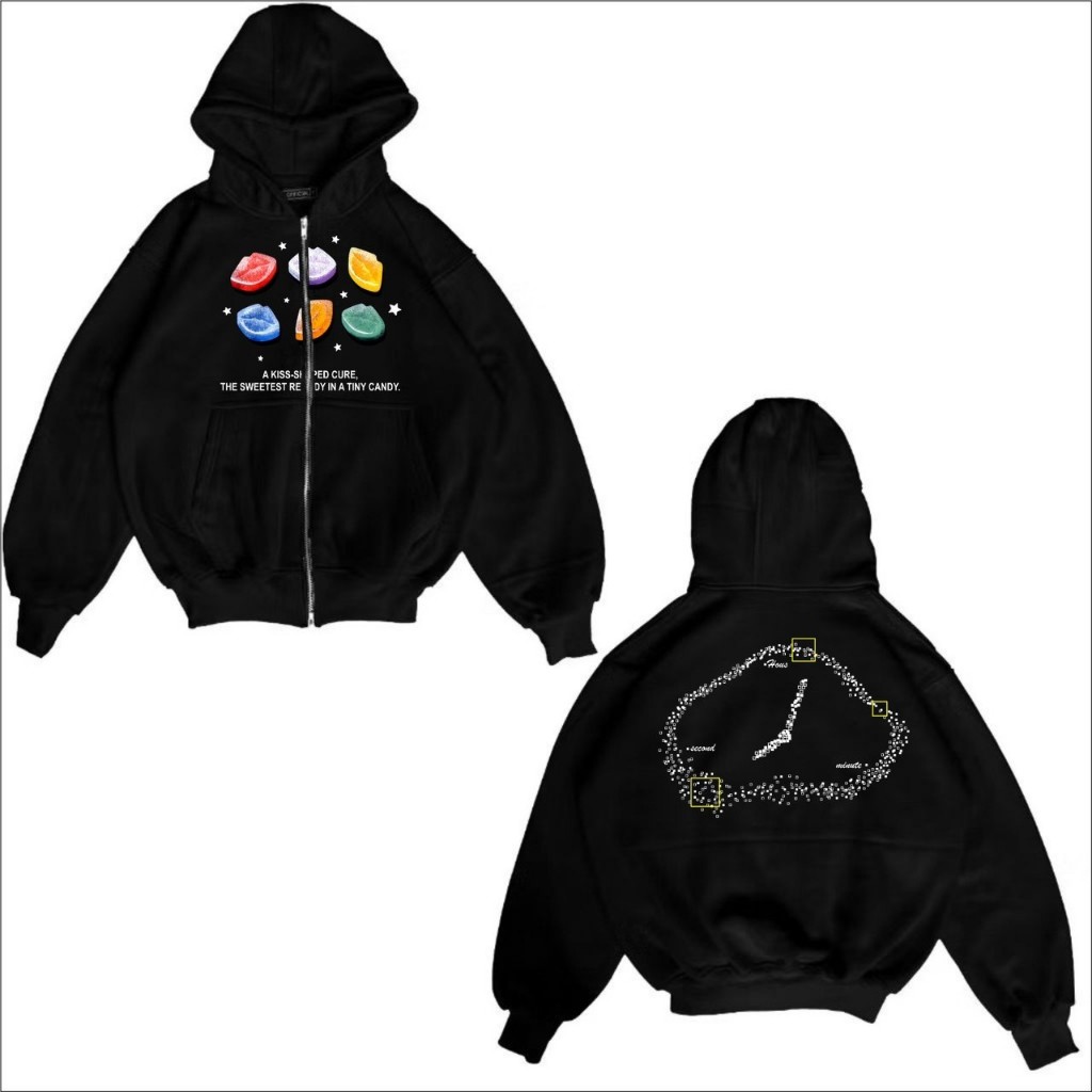 Jaket Sweater Hoodie Boxy Zipper A Kis Sh Black / Hoodie Boxy Oversized / Hoodie Boxy Zipp / Hoodie 