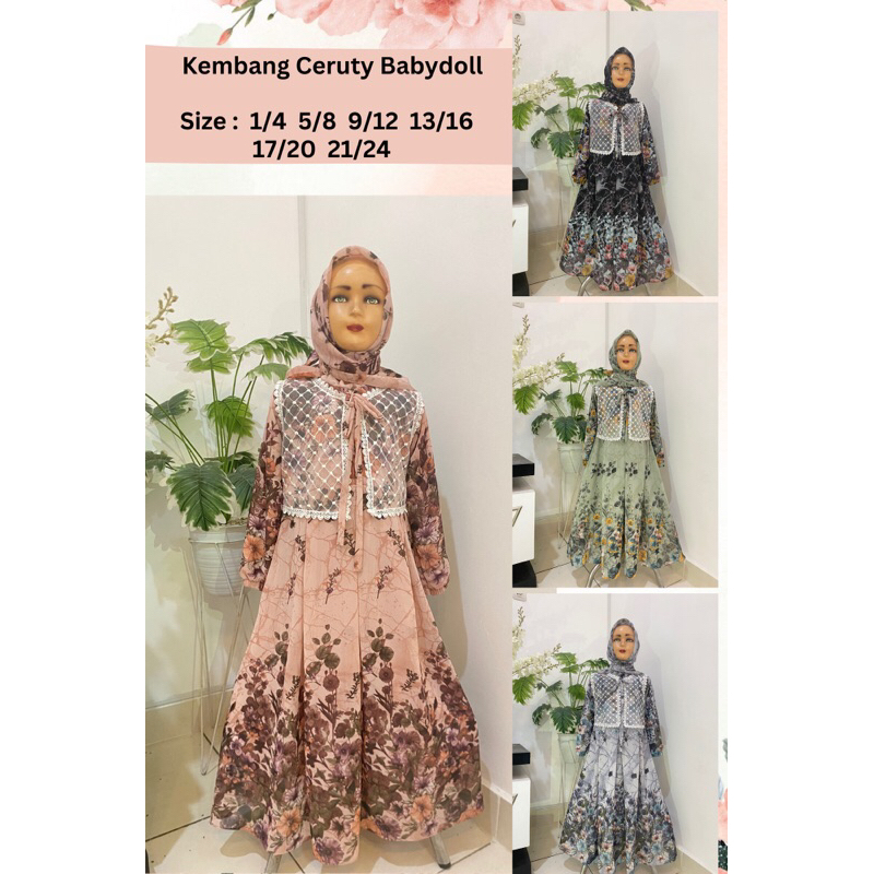 GAMIS ROMPI KEMBANG CERUT BABYDOLL