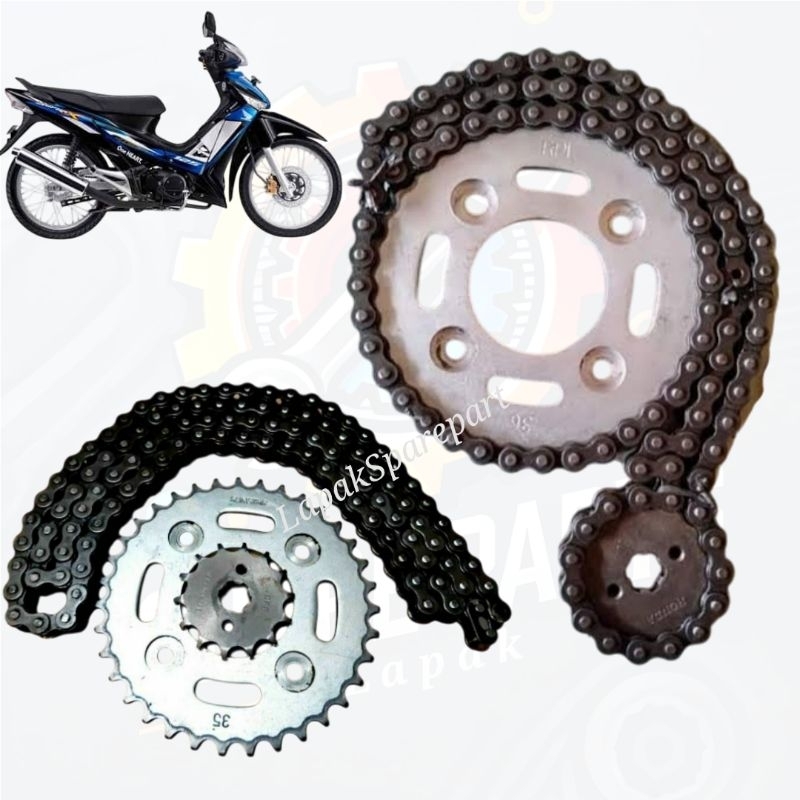 girset supra x 125 copotan 90% gear set supra x 125 original