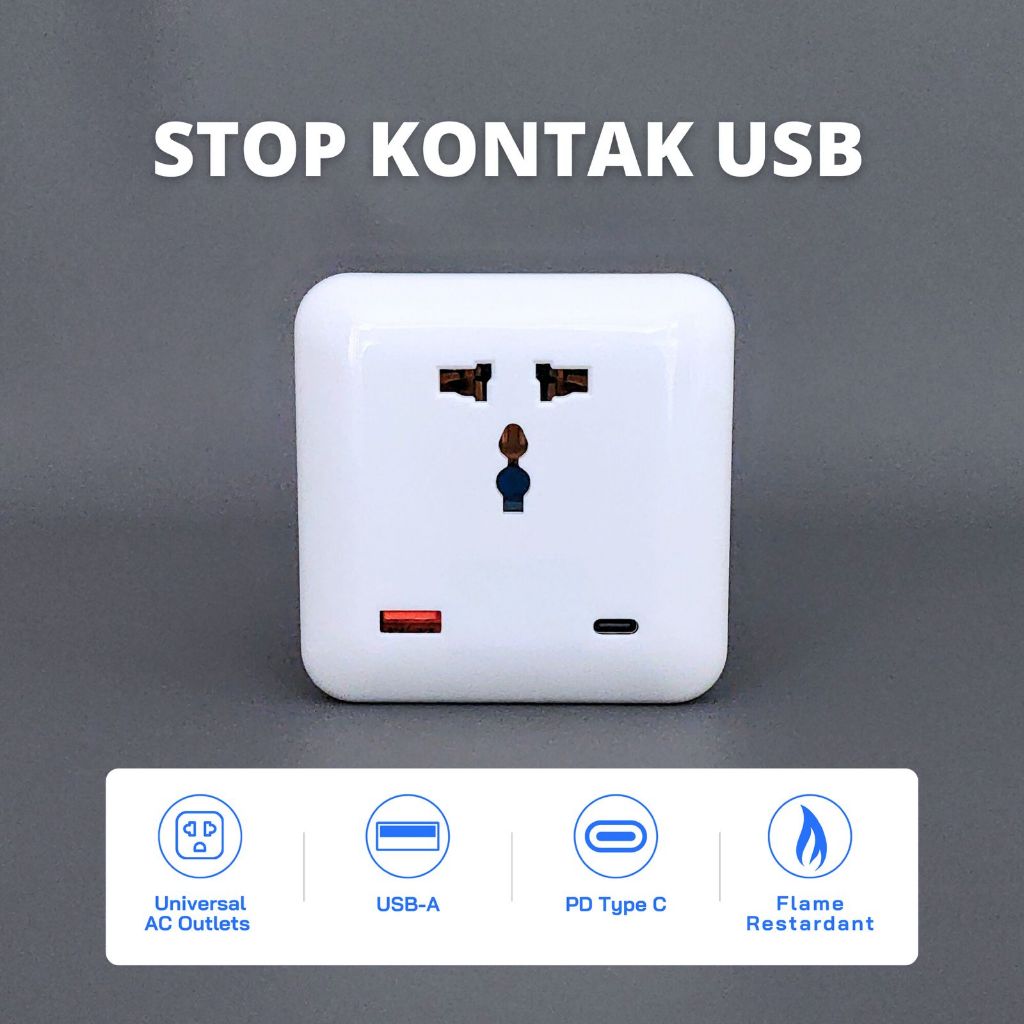 Stop Kontak Dinding USB – Murah & Praktis