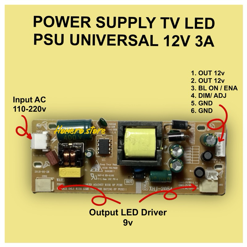 Power supply PSU Board 12v 3A Backlight driver out 9 volt Tv china universal