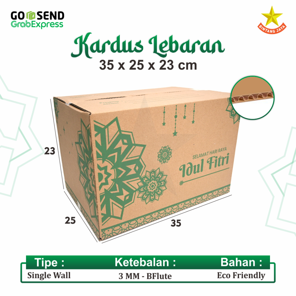 

PROMO DUS LEBARAN 35X25X23 / BOX PARCEL / KARDUS SEMBAKO / IDUL FITRI EID MUBARAK - 35 X 25 X 23 CM
