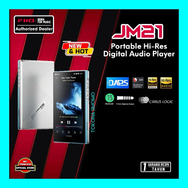 FiiO JM21 Dual CS43198 Portable Hi-Res Lossless Music Player with Android 13 and Snapdragon 680