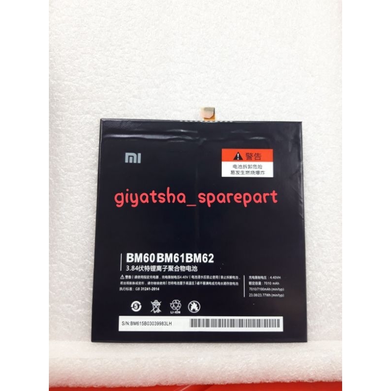 Batre Baterai Battery Xiaomi Mipad 1 BM60 BM61 BM62 Original Realpict Ready