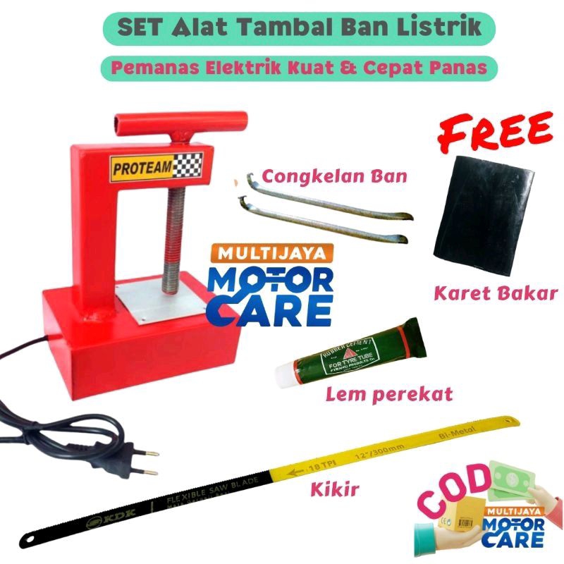 FULL BONUS Alat Tambal Ban Listrik Bonus Karet Tambal Ban Kunci Pentil Cungkil Lem Perekat | Penamba