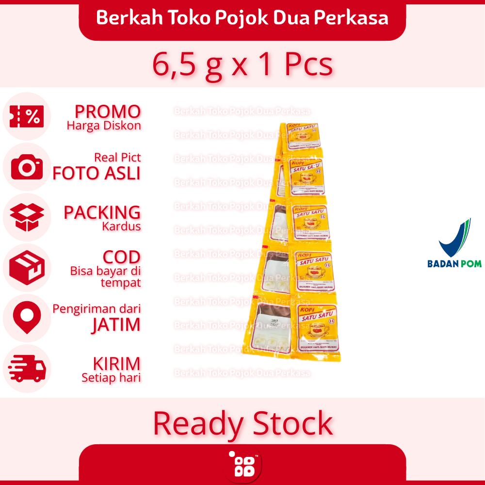 

Kopi Satu Satu 100% Kopi Murni Renteng isi 10 Sachet 6,5 g [JATIM]