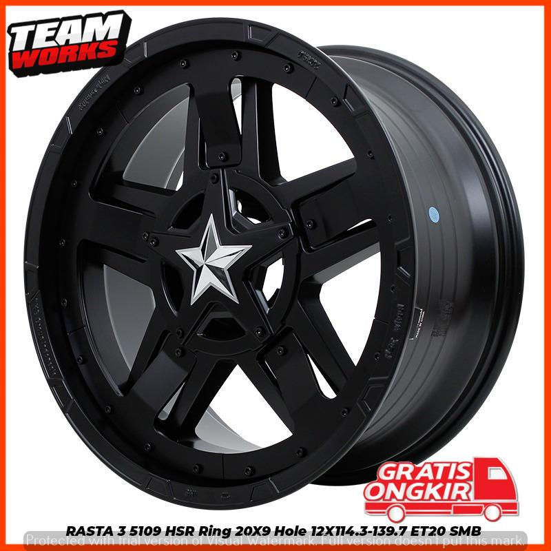 VELG MOBIL RING20 HSR RASTA 3 LEBAR 9 BLACK UNTUK NAVARA TERRA FORTUNER EVEREST TRAILBLAZER PAJERO
