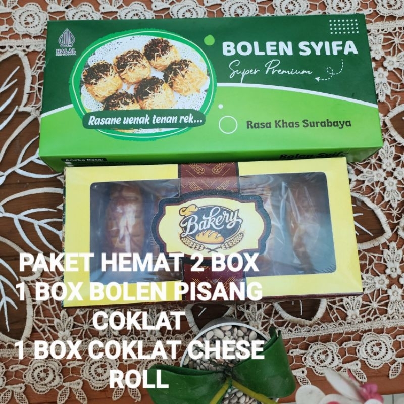 

PAKET HEMAT 2 BOX ISI 16 BJ BOLEN PISANG COKLAT DAN COKLAT CHESE ROLL SUPER PREMIUM