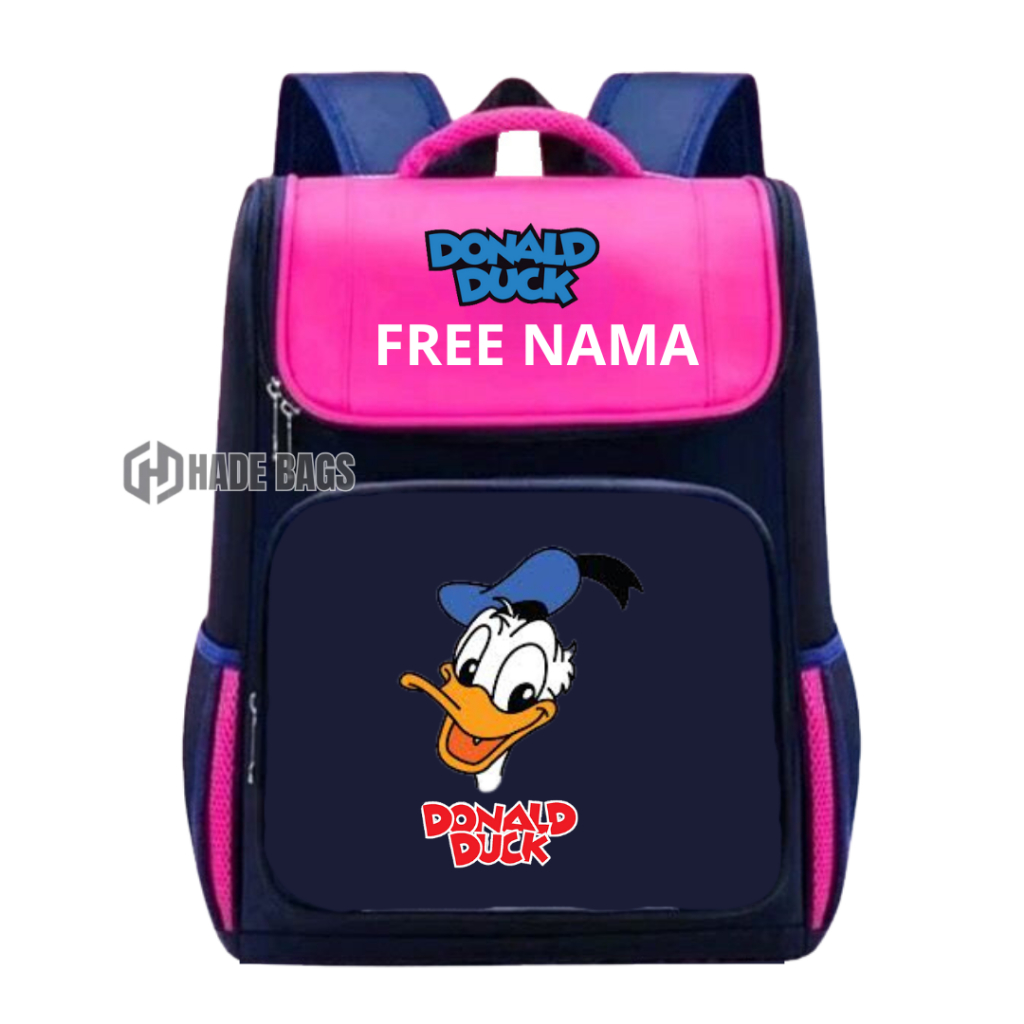GRATIS CETAK NAMA Tas Sekolah Anak TK Dan Sd Motif Donald Duck Tas Ransel Anak Gambar Donald Bebek