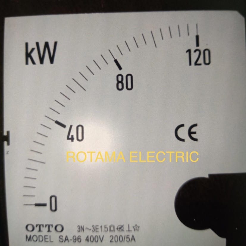 KW METER 0-120 KW METER CT 200/5 SIZE 96x96 KW METER 0-120 400V