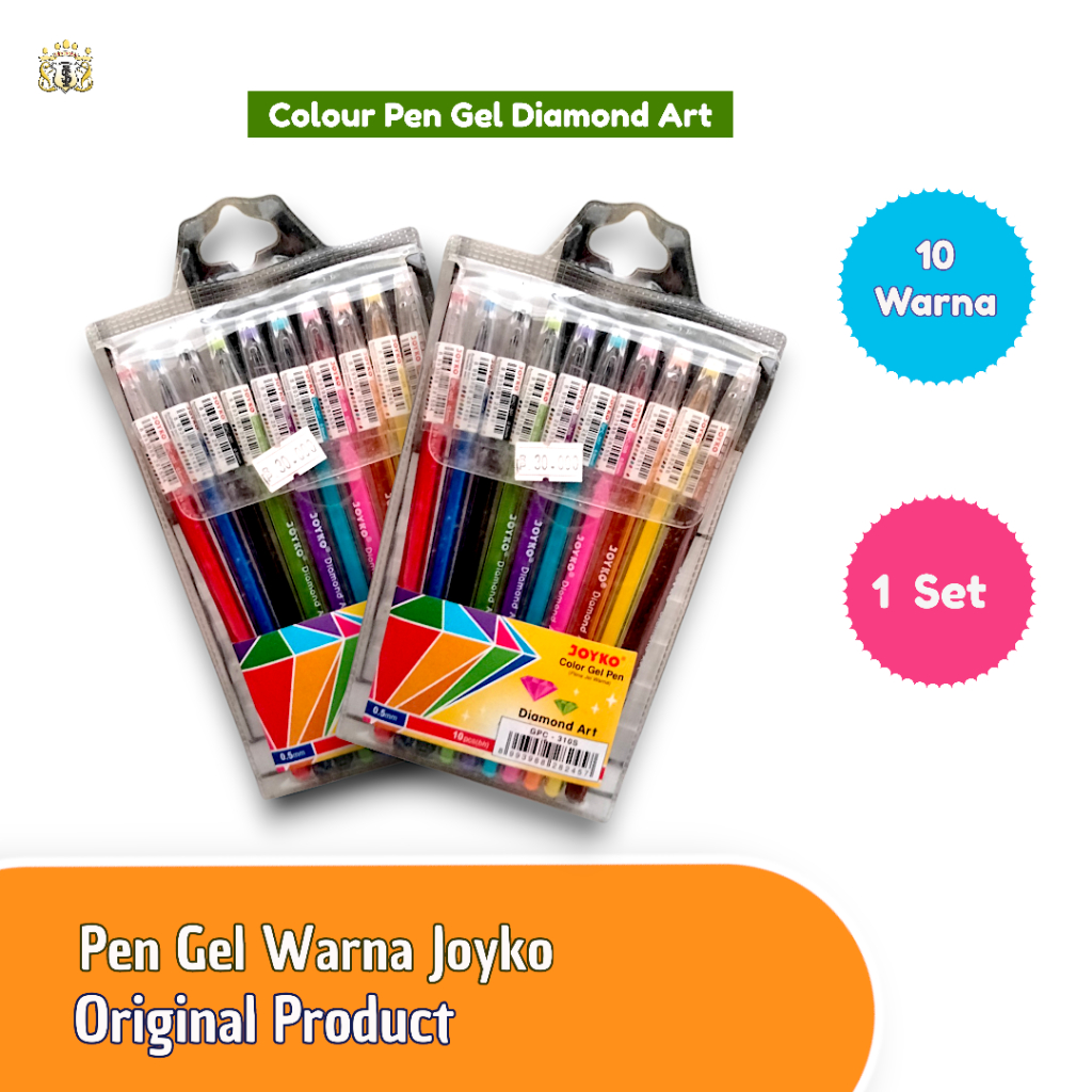 

Color Pen Gel Diamond Art Joyko (10 Warna) / Pen Gel Warna Serbaguna Untuk Catatan / Jurnal / Art