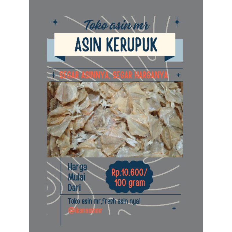 

Asin Kerupuk Berat 100/250 gram(Gratis Ongkir)