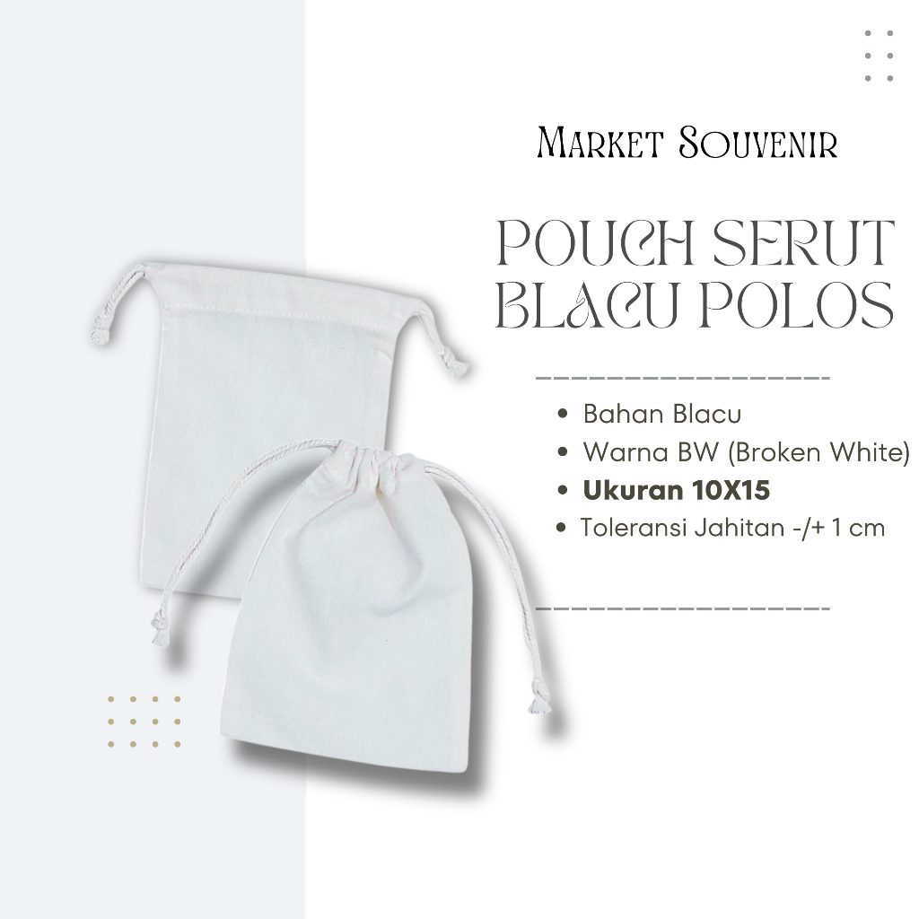 POUCH SERUT BLACU 10X15 POLOS/KANTONG SERUT MURAH BELACU/KANTUNG SERUT BELAJU/SUVENIR POUCH SERUT
