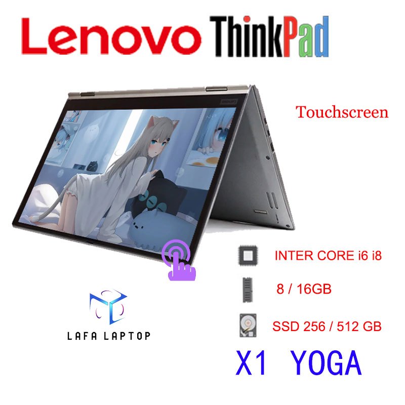 Laptop Lenovo thinkpad X1 yoga Core i5 8gb/16gb RAM 256gb/512gb SSD touchscreen 14inch Peningkatan b