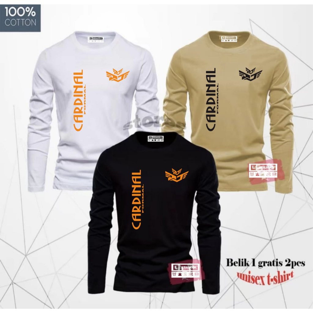 KAOS LENGAN PANJANG BELIK 1 GRATIS 2 PCS ( PROMO COD ) Kaos Panjang Distro Pria Cardinal Formal Kirk