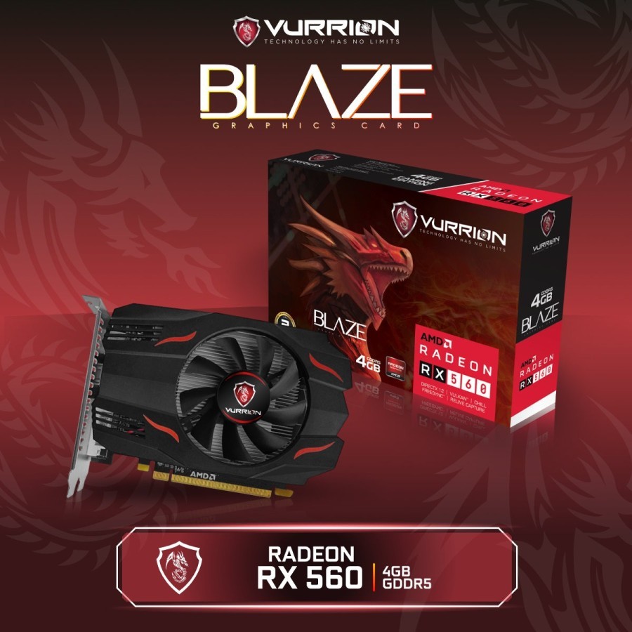 VGA VURRION RX 560 4GB GDDR5 128Bit GAMING VGA ORI