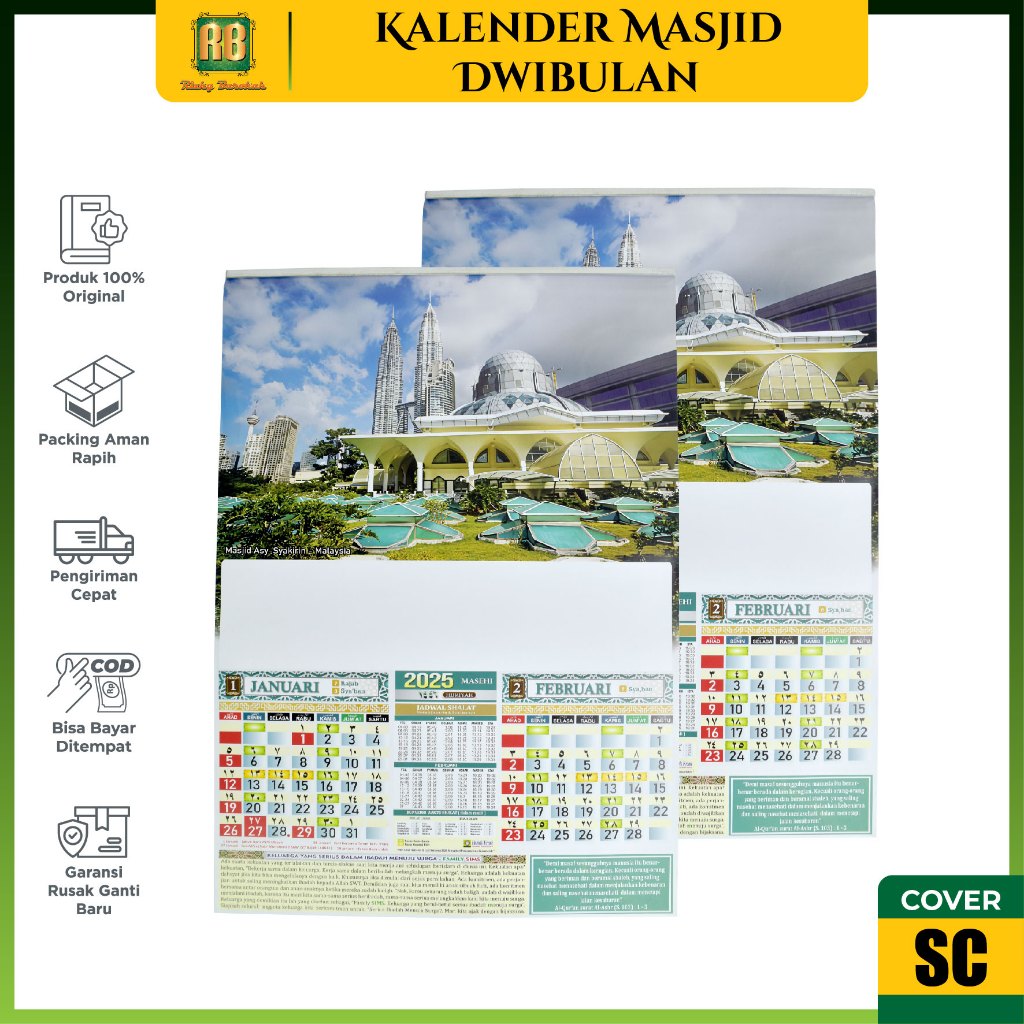 

Kalender Tanggalan Tahun 2025 hanifah Eksklusif Islami Dinding Regional Harian Muslim Kalender Gantung Masehi Hijriah Hijriyah 2025