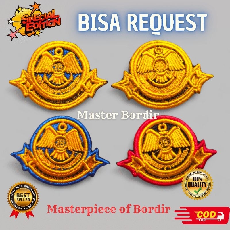 pin perhubungan timbul | bordir pin dishub timbul