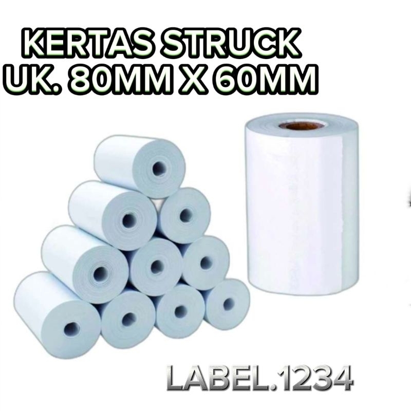 

||Kertas stuck ukuran 80mm x 60mm panjang 36m isi 10 roll