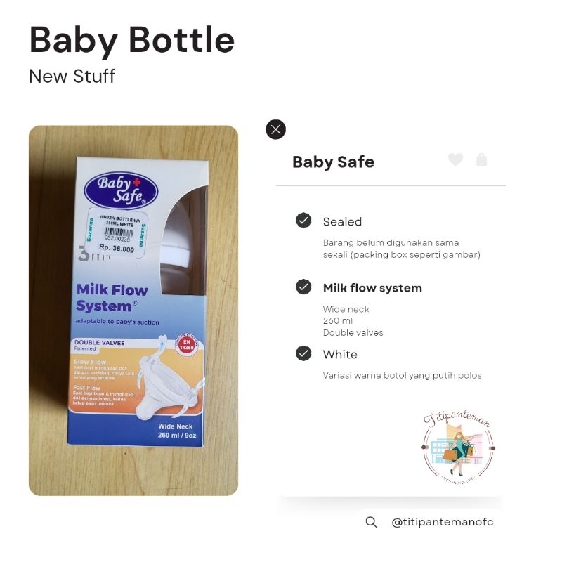 Botol Bayi / Dot Bayi / Botol Newborn / Baby Bottle / Baby Safe Bottle / Baby Safe