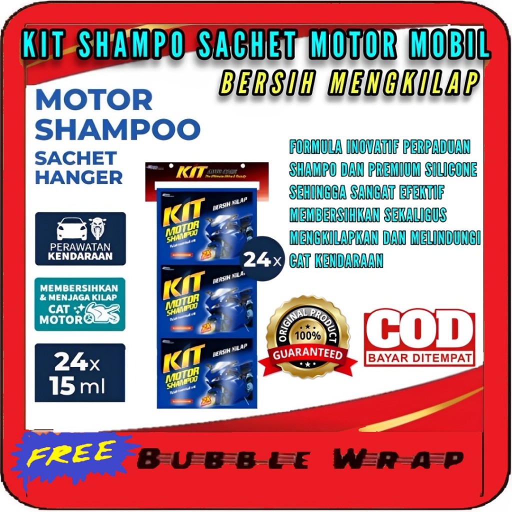 [ ISI 24 PCS ] KIT Shampo sachet / Kit Motor / Mobil Shampoo Sachet 15ml