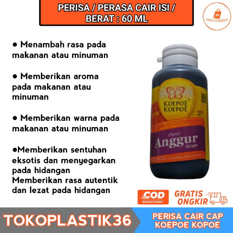 

TokoPlastik36 - Koepoe-Koepoe Pasta 60ml - Bahan Tambahan Pangan Campuran Perisa dan Pewarna - Pasta Cokelat - Pasta Durian - Pasta Melon - Pasta Stroberi - Pasta Pandan - Pasta Vanilla