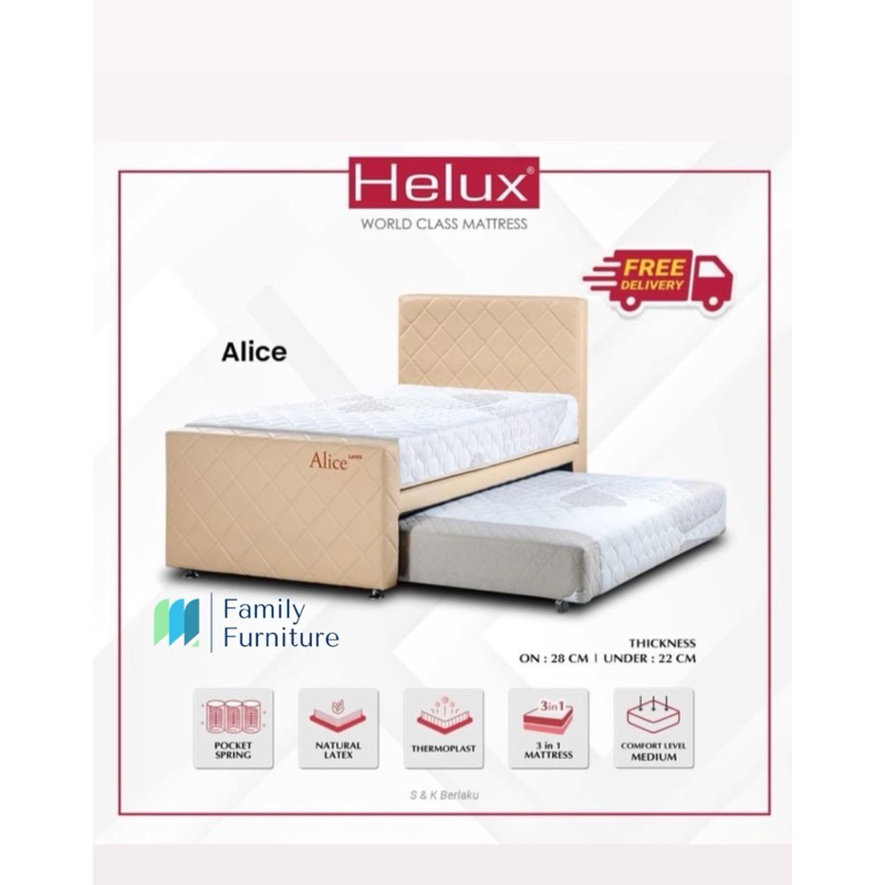 Bed Dorong Helux Type Alice - Full Set Ori 2 in 1