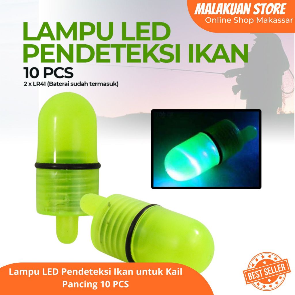 Lampu LED Pendeteksi Ikan untuk Kail Pancing 10 PCS / Bell Lampu Sensor Umpan Pancing
