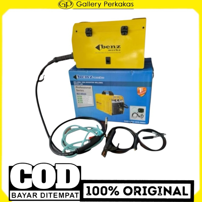 Mesin las mig 160A Mag Tig Argon 160 2IN1 Gas Tanpa Gas Co2 5KG Benz