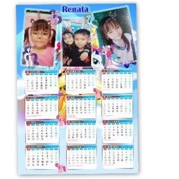 

kalender custom foto, bisa request tulisan dan foto