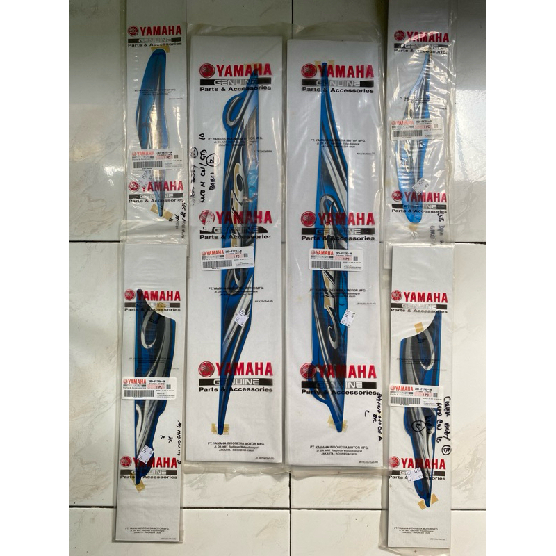 stiker striping mio smile biru original