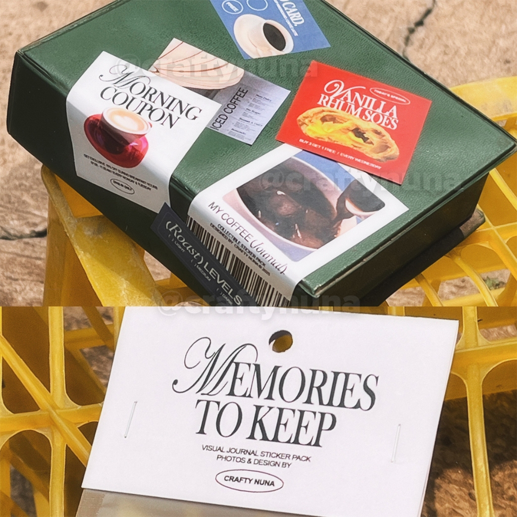 

MEMORIES TO KEEP - Visual Journal Sticker Pack Aesthetic Coffee cafe kopi stiker journal deco estetik kafe