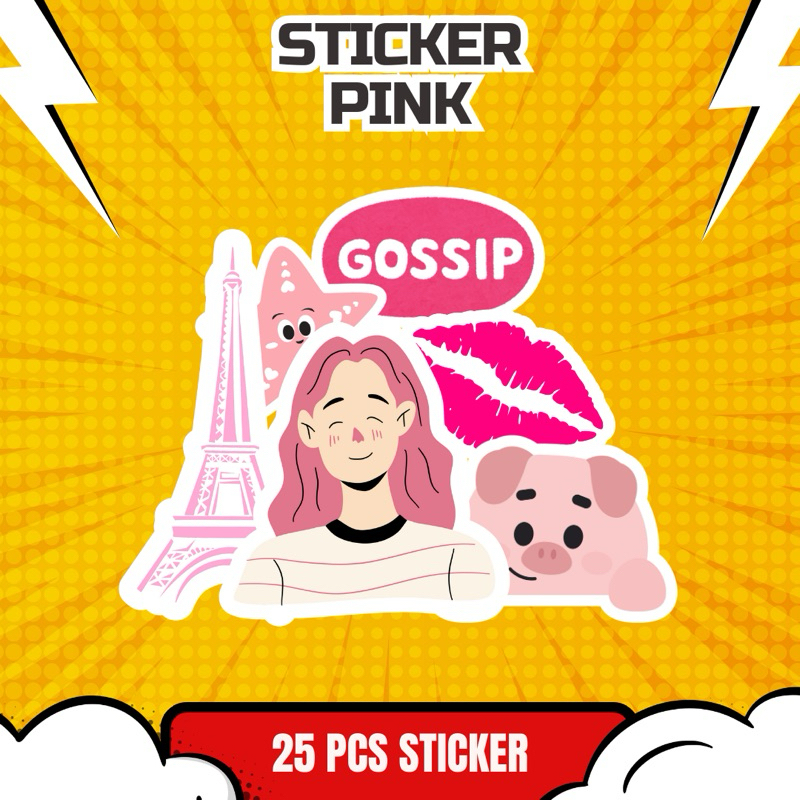 

Sticker Lucu Warna Pink Bahan Anti Air Aksesoris HP Laptop Notebook