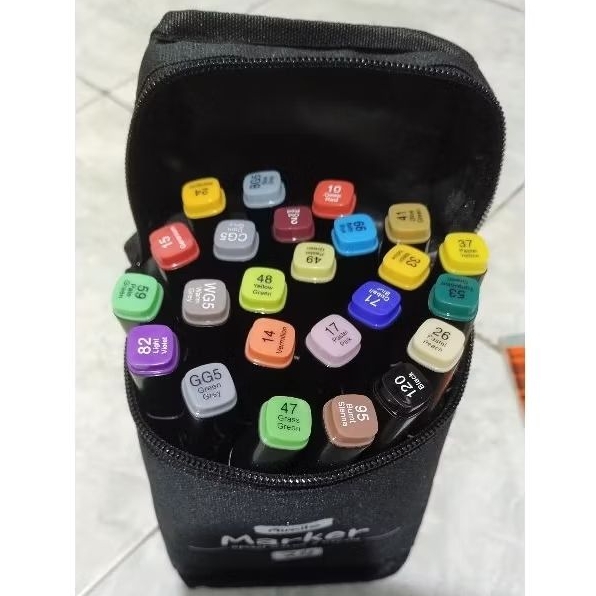 

Spidol Warna Warni Gambar 1 Set Sketch Marker 2 Tip