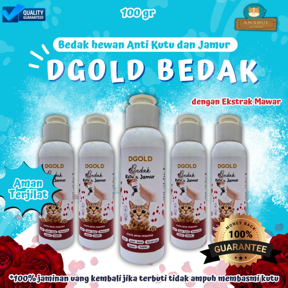 Potongan spesial GROSIR KUTU KUCING AMPUH BEDAK ANTI KUTU JAMUR SCABIES KUCING ANJING DGOLD EXTRACT 