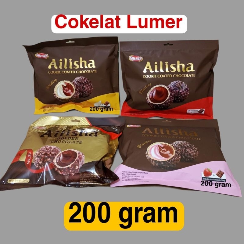 

Ailisha MR.SIF Cokelat Ailisha Cokie Coated Chocolate (Cokelat Compund kukis isi coklat)200gram
