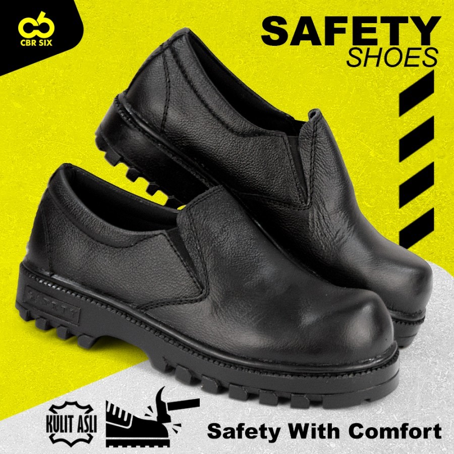 SEPATU SAFETY SHOES PRIA | Sepatu Workshop Kulit - Neff NFC 104 Warna Hitam