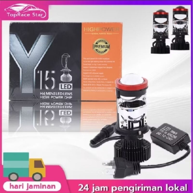 Projie Led Mobil Mini Projie Seri Y15 H4 Mobil Super Terang Lampu Led Mobil Utama Kabut Headlamp Lam
