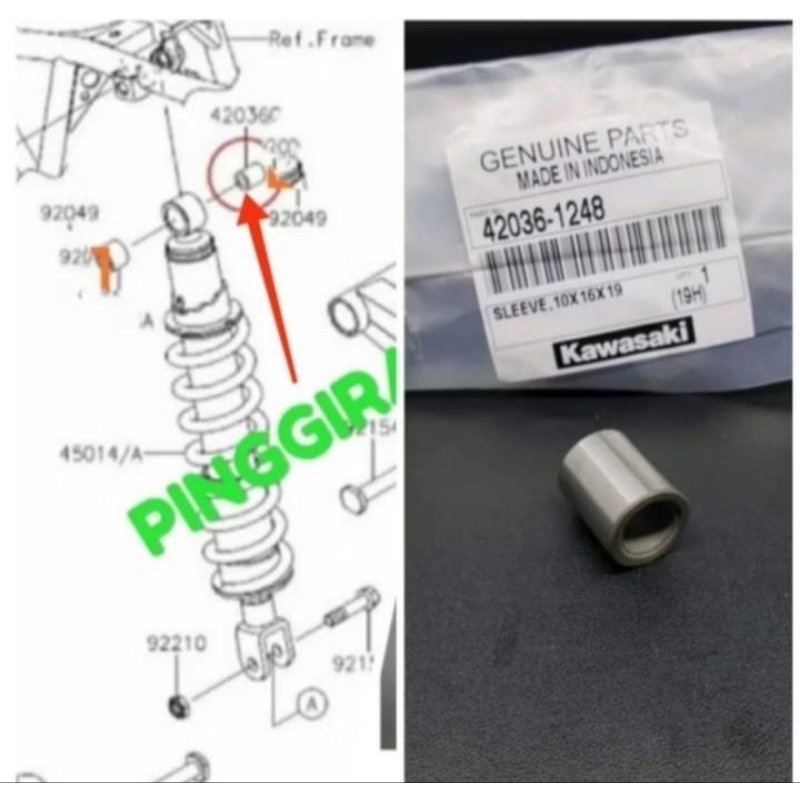 bosh mono shock belakang atas KLX 140 KLX 150 original