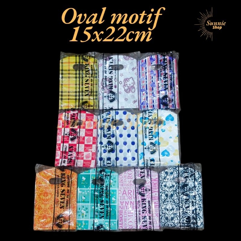 

Plastik Oval Motif ukuran 15x22cm merk King Seven
