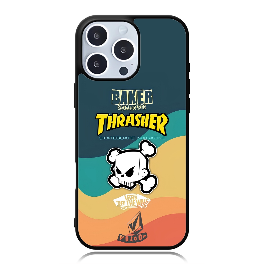Case iPhone 17 16 15 14 13 12 11 X 8 7 6 5 Xs XR Mini Plus Pro Max TPU Baker Skateboard Vans Volcom