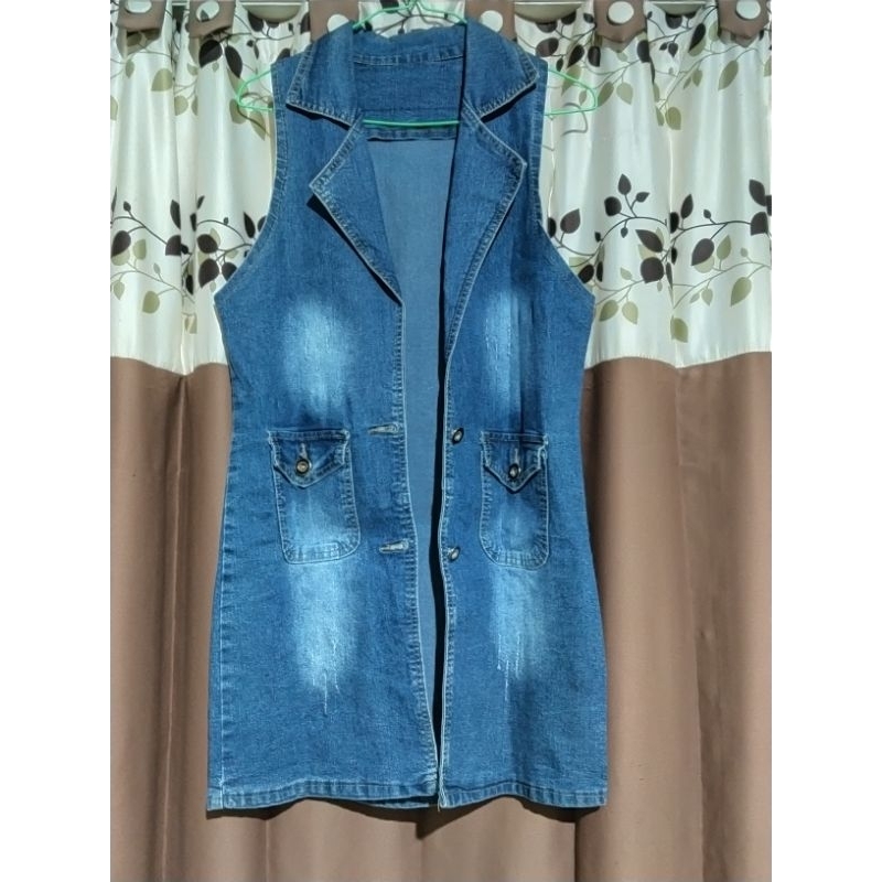 PRELOVED // blazer jeans tanpa lengan