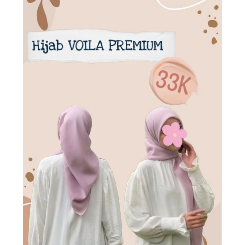 hijab VOILA PREMIUM| hijab Voila polos | hijab Voila tegak lurus| hijab Voila 115x115