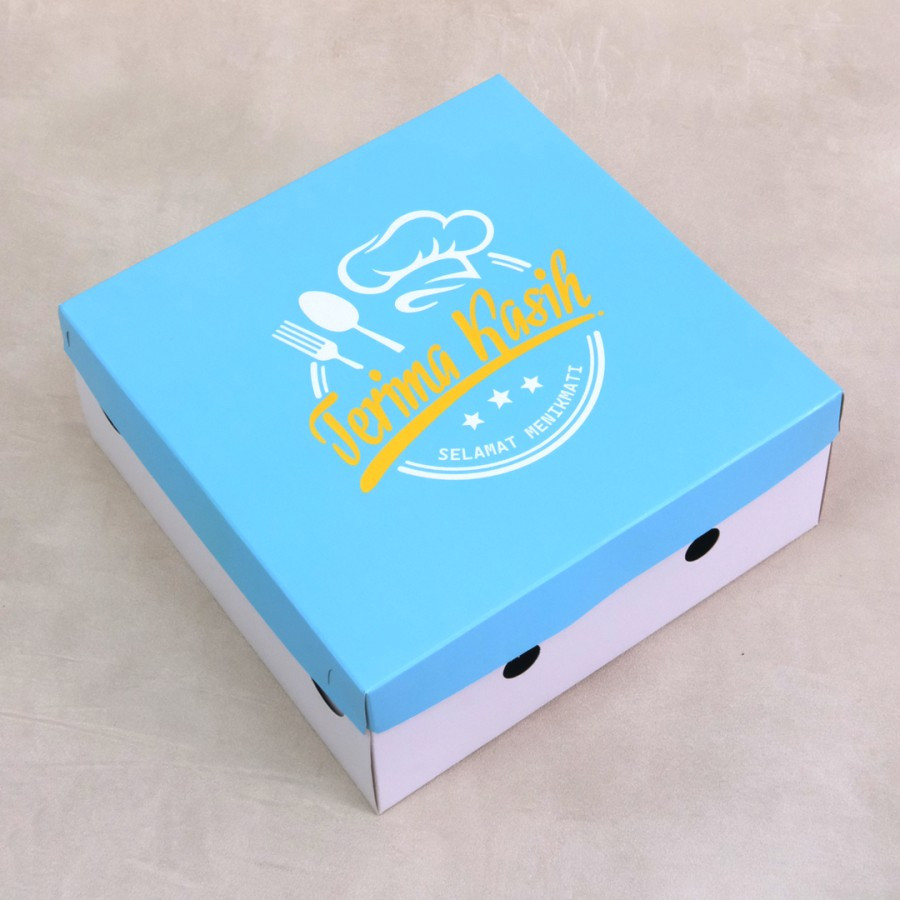 

Dus Nasi Kotak Box Motif Biru Terima Kasi Ukuran 20x20 Cm