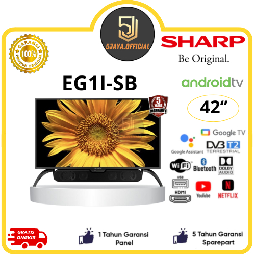 TV LED Sharp Google TV Soundbar 42 Inch Sharp - 42EG1-SB